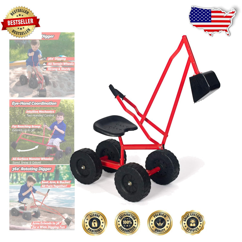 Durable Metal Crane Digger Toy with 360 Degree Rotating Seat for Outdoor Play Magic Cars 0