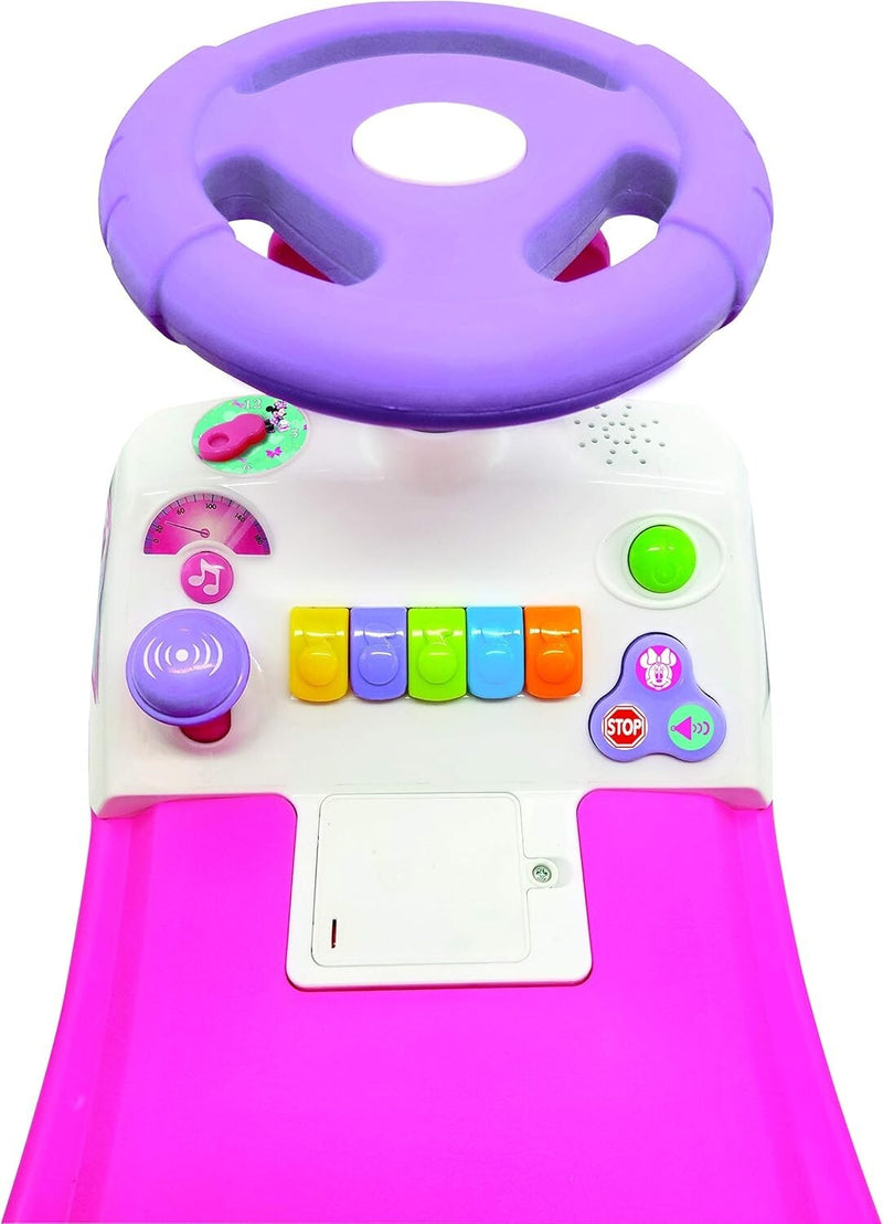 Durable Minnie Mouse Ride-On Toy with Interactive Lights and Sounds for Ages 2+ Magic Cars 3