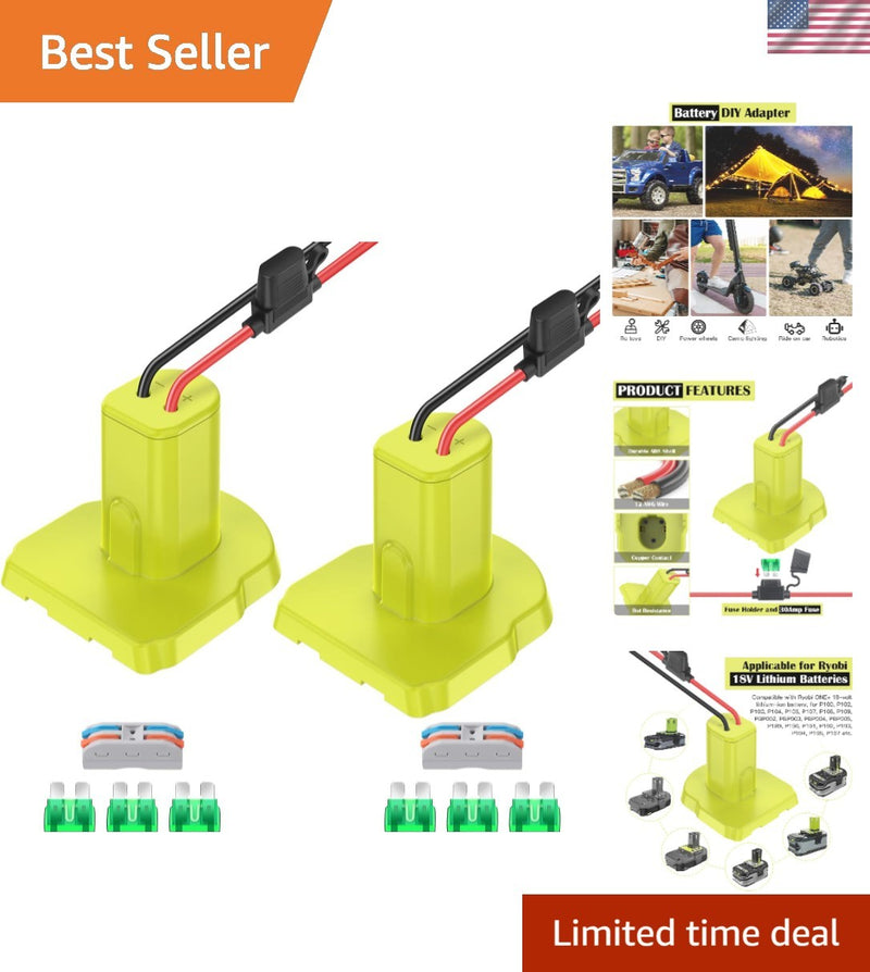 Durable Power Wheel Battery Adapter for 18V Ryobi Tools 2-Pack with Safety Fuses Magic Cars Variant 0