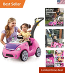 Durable Pink Whisper Ride II Toy Car with Seat Belt – Quiet Outdoor Play Magic Cars 0