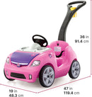 Durable Pink Whisper Ride II Toy Car with Seat Belt – Quiet Outdoor Play Magic Cars 7