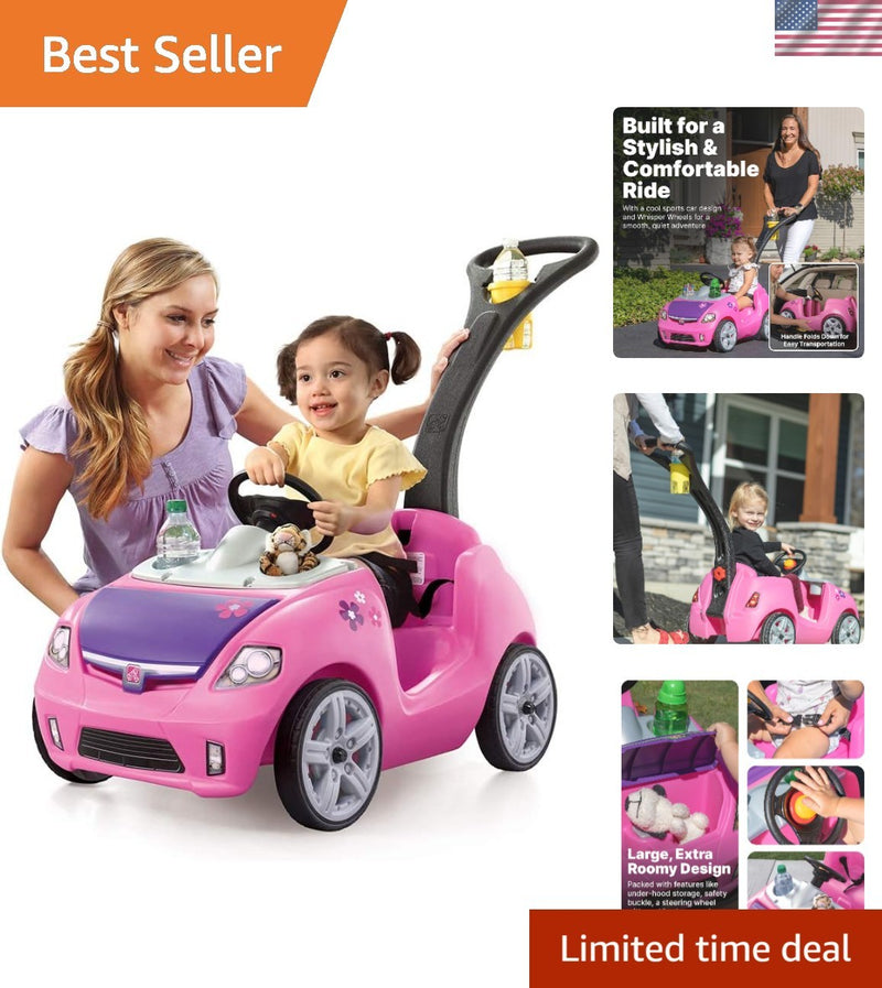 Durable Pink Whisper Ride II Toy Car with Seat Belt – Quiet Outdoor Play Magic Cars Variant 0