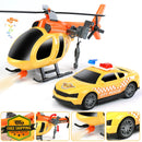Dwi Dowellin 27" Tow Truck Playset with Car and Helicopter for Ages 3-6 Magic Cars 2