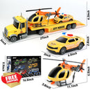 Dwi Dowellin 27" Tow Truck Playset with Car and Helicopter for Ages 3-6 Magic Cars 4