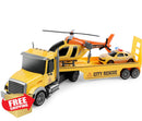 Dwi Dowellin 27" Tow Truck Playset with Car and Helicopter for Ages 3-6 Magic Cars Variant 0