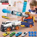 28-Inch Large Kids Truck Toy Set with 4 Race Cars and 6 Soft Vehicles Magic Cars Variant 0