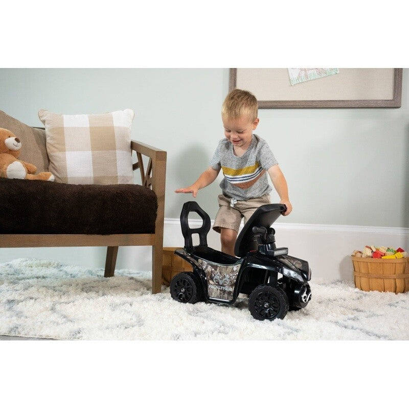 Kids Non-Electric Camo Ride-On Toy with LED Lights and Storage – 1 MPH Magic Cars 3