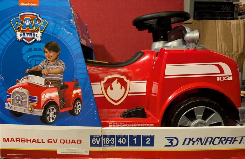6V Paw Patrol Marshall Ride-On Quad with Lights and Sounds for Kids Magic Cars 6