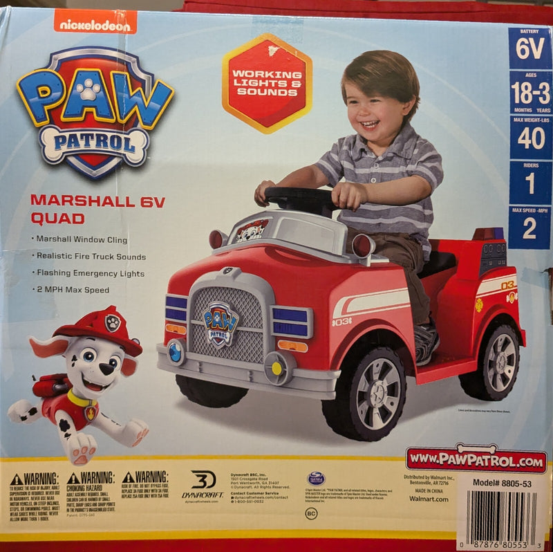 6V Paw Patrol Marshall Ride-On Quad with Lights and Sounds for Kids Magic Cars 7