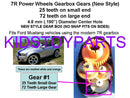 4x Gear Set #1 with 25/72 Teeth for Power Wheels and #7R Gear Compatible + 2 Extra Pieces