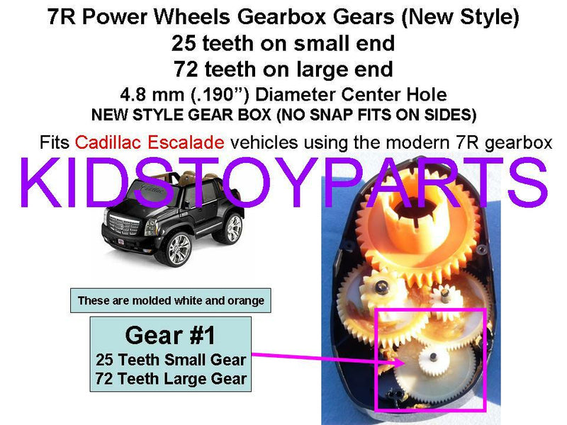 4x Gear Set #1 with 25/72 Teeth for Power Wheels and #7R Gear Compatible + 2 Extra Pieces