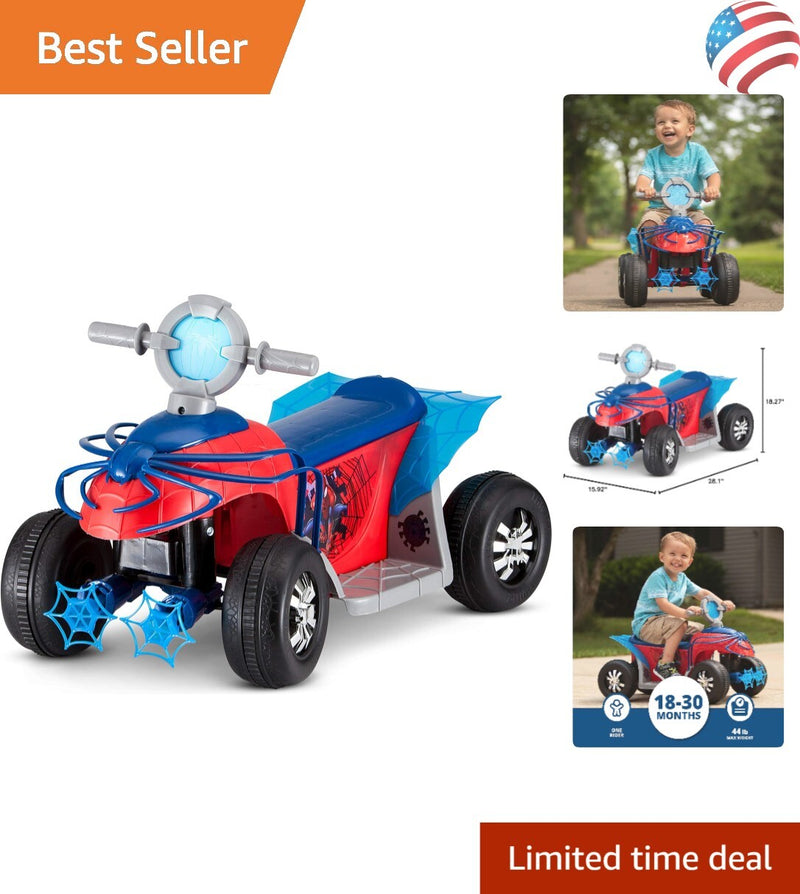 Push-Button Spider-Man Quad Ride-On for Toddlers 18-30 Months Up to 44 lbs Magic Cars 0