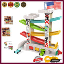 Educational Toddler Car Ramp Toy with Gas Station and 4 Wooden Cars for Ages 1-3 Magic Cars 0