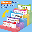 40 Interactive Read & Rhyme Flip Books with 53 Phonics Word Family Cards for Preschoolers Magic Cars 1