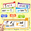 40 Interactive Read & Rhyme Flip Books with 53 Phonics Word Family Cards for Preschoolers Magic Cars 2