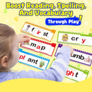 40 Interactive Read & Rhyme Flip Books with 53 Phonics Word Family Cards for Preschoolers Magic Cars 5