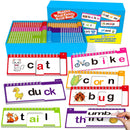 40 Interactive Read & Rhyme Flip Books with 53 Phonics Word Family Cards for Preschoolers Magic Cars Variant 0