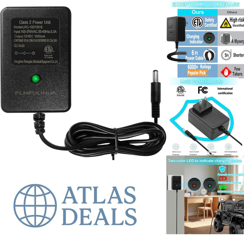 12-Volt Efficient Charger for Kids' Electric Cars Compatible with Multiple Brands Magic Cars 0