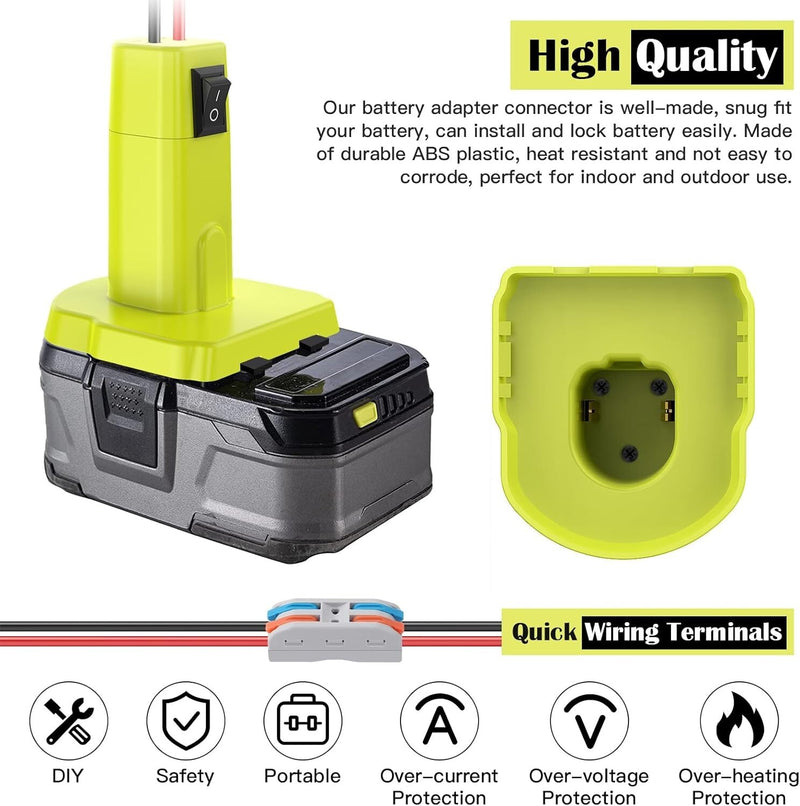 High-Efficiency Power Wheels Adapter for 18V Ryobi Batteries with Quick Installation Magic Cars 7