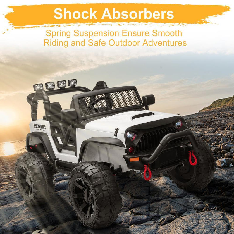 12V Electric 2-Seat Kids Ride-On Truck Car with 3 Speeds, Remote Control, LED Lights, and Music Magic Cars 4