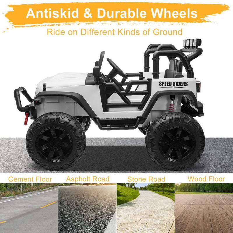 12V Electric 2-Seat Kids Ride-On Truck Car with 3 Speeds, Remote Control, LED Lights, and Music Magic Cars 7