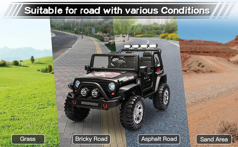 12V Electric 2-Seater Kids Ride-On Jeep Toy with USB, Bluetooth, and Remote Control Magic Cars 12