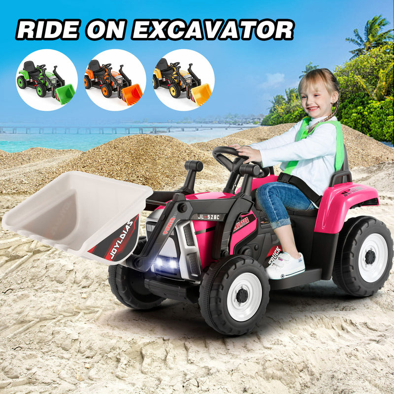 12V Electric Ride-On Excavator Truck for Kids with 3 Speeds and Remote Control Battery Powered Digger Car Magic Cars 13