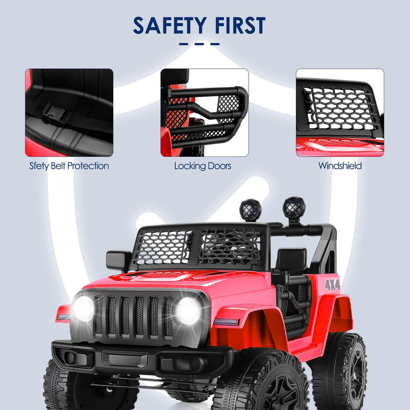 12V Electric Kids Ride-On Jeep Toy Car with Bluetooth, USB, MP3, and Remote Control, Max Speed 3 MPH Magic Cars 5