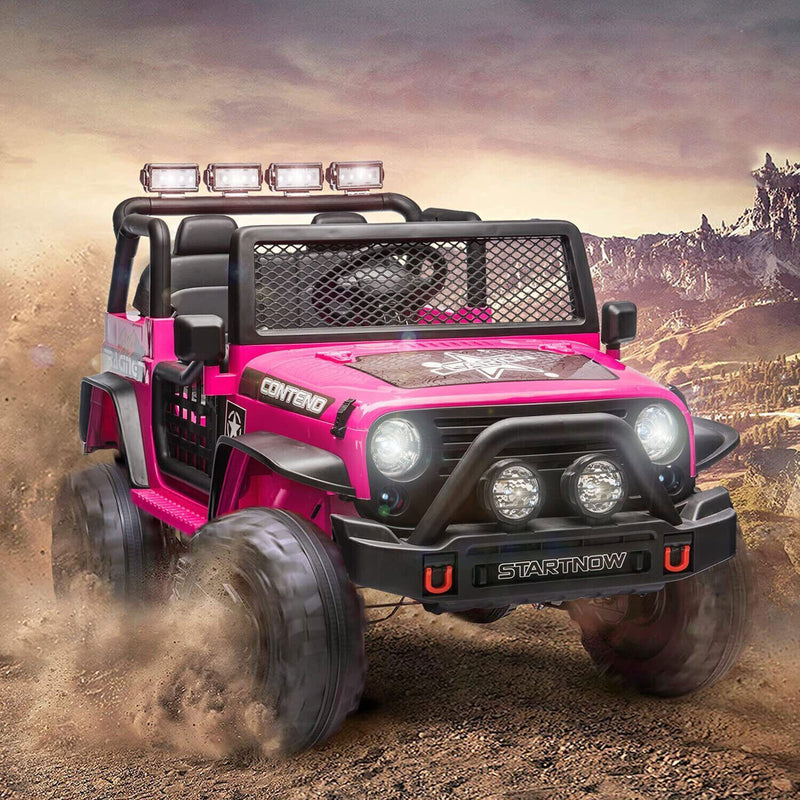 12V Electric Kids Ride-On Jeep Car Toy with USB, Bluetooth, and Remote Control – Pink Battery-Powered Magic Cars 8