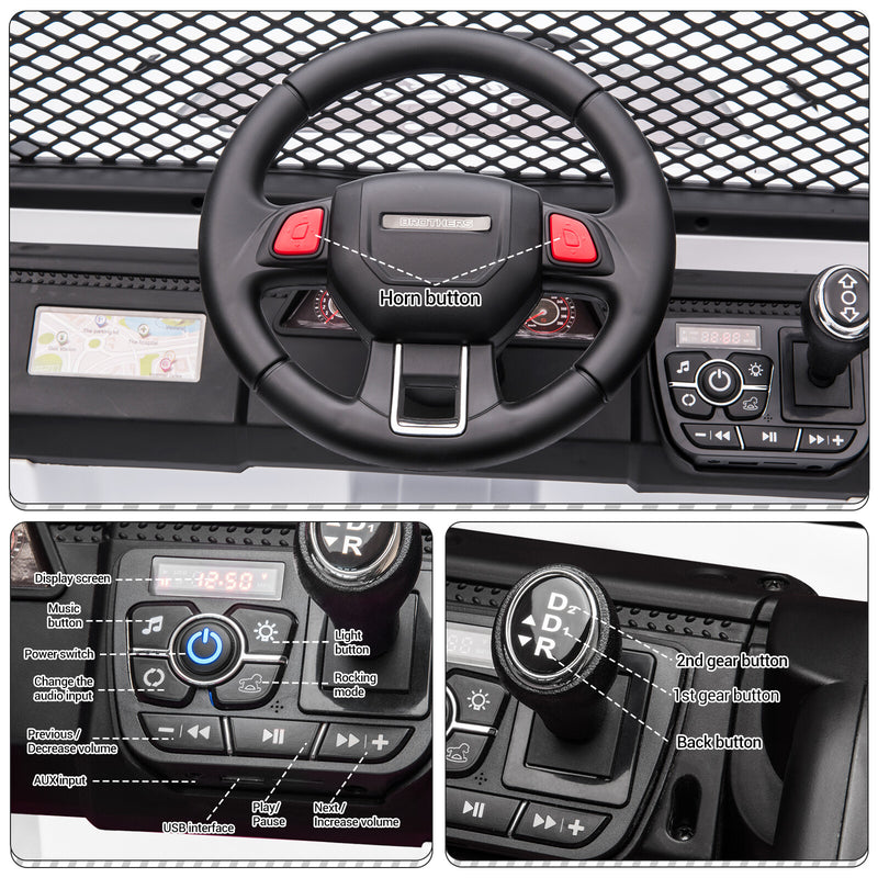 12V Electric Kids Ride-On Jeep Toy Car with USB, Bluetooth, Remote Control, and Music Magic Cars 6