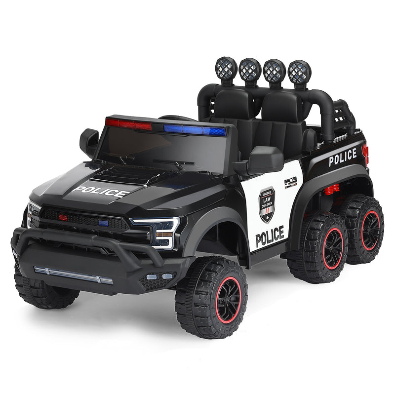 12V Electric Kids Ride-On 6-Wheel Police Truck with RC, LED Lights, and Intercom Magic Cars 7