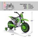 12V Electric Green Kids Ride-On Motorcycle with Training Wheels Magic Cars 1