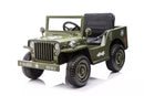 12V Electric Jeep with Rubber EVA Tires, Remote Control, Bluetooth, and MP3 - Tan, Black, Green Magic Cars 2