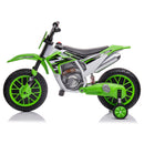 12V Electric Green Kids Ride-On Dirt Bike with Training Wheels Magic Cars 15