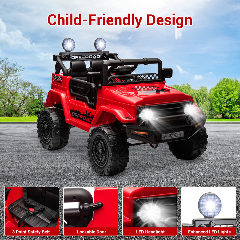 12V Electric Kids Ride-On Jeep Truck Toy Vehicle with Remote Control, 2-Seater Magic Cars 0