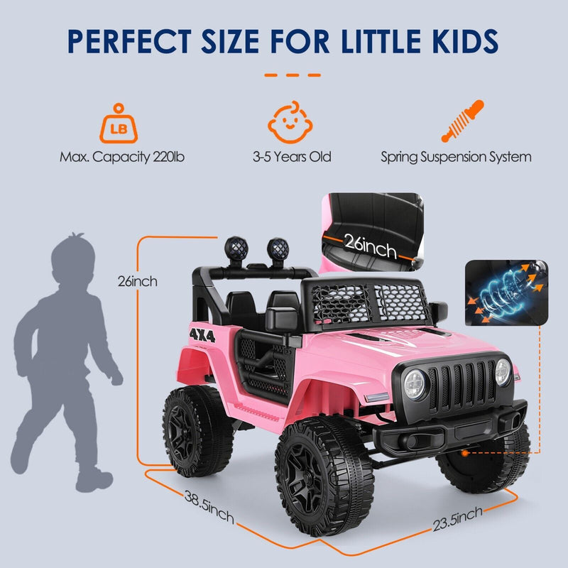 12V Electric Kids Ride-On Jeep Car with 3 Speeds, Lights, Music, and Remote Control Magic Cars 17