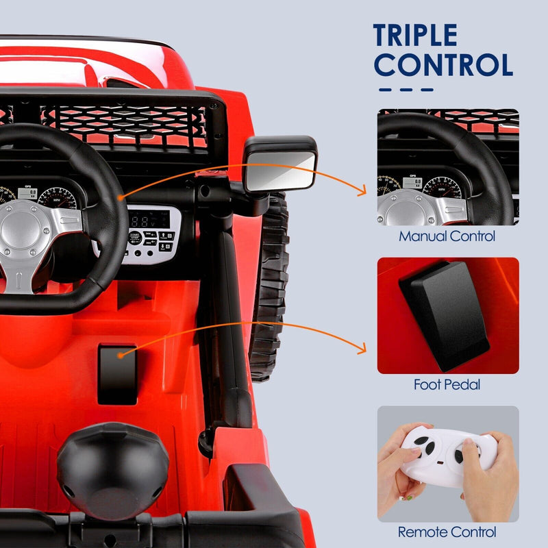 12V Electric Kids Ride-On Jeep Car with 3 Speeds, Lights, Music, and Remote Control Magic Cars 3