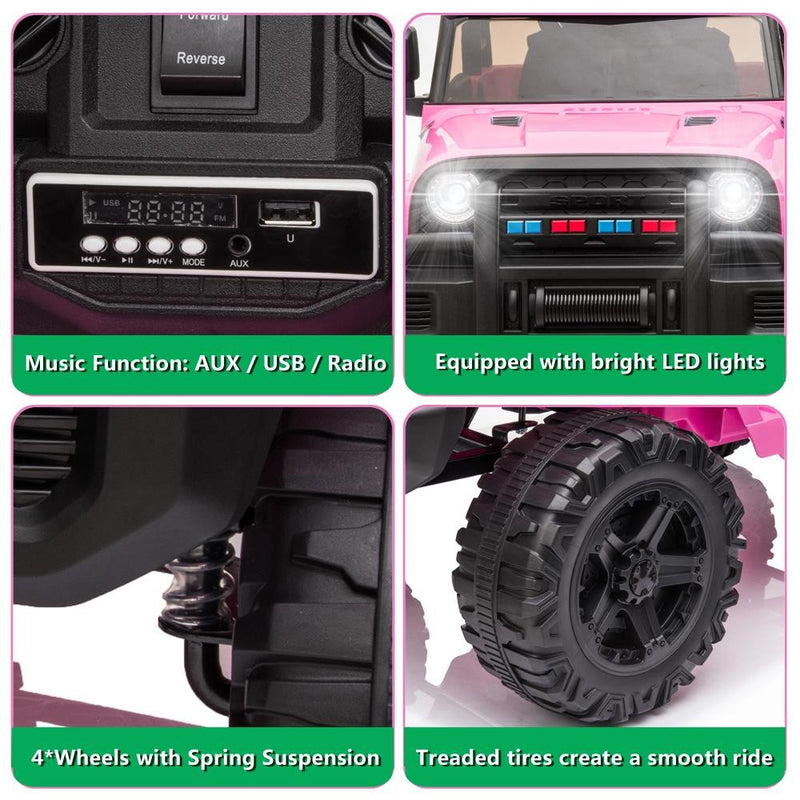 12V Electric Kids Ride-On Jeep Car with Remote Control, LED Lights, and 3 Speed Settings Magic Cars 16
