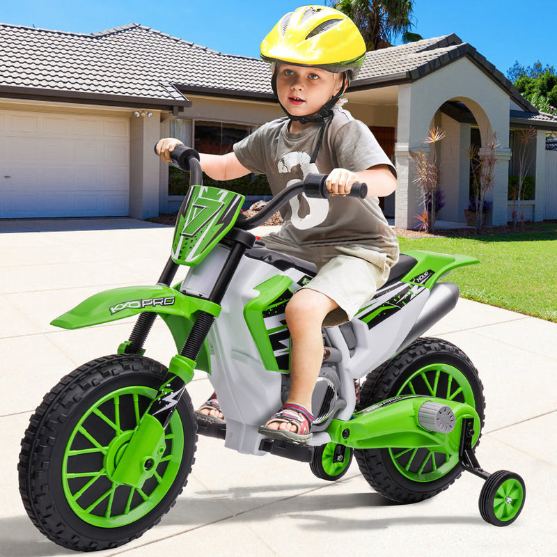 12V Electric Kids Ride-On Dirt Bike with Training Wheels Magic Cars 0