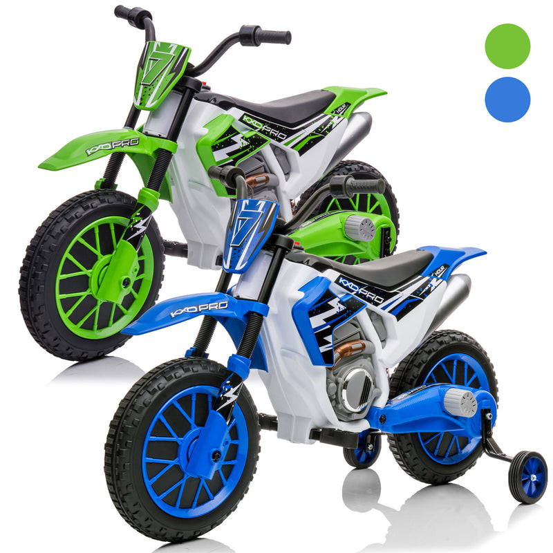 12V Electric Kids Ride-On Dirt Bike with Training Wheels Magic Cars 12