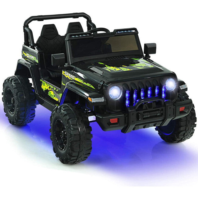 12V Electric Kids Ride-On Jeep Truck Car with LED Lights, 2-Seater, 2.4G Remote Control Magic Cars 0