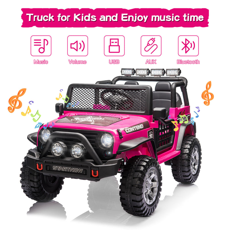 12V Electric Kids Ride-On Jeep Truck Car with LED Lights, MP3, Remote Control, 2-Seater Magic Cars 1