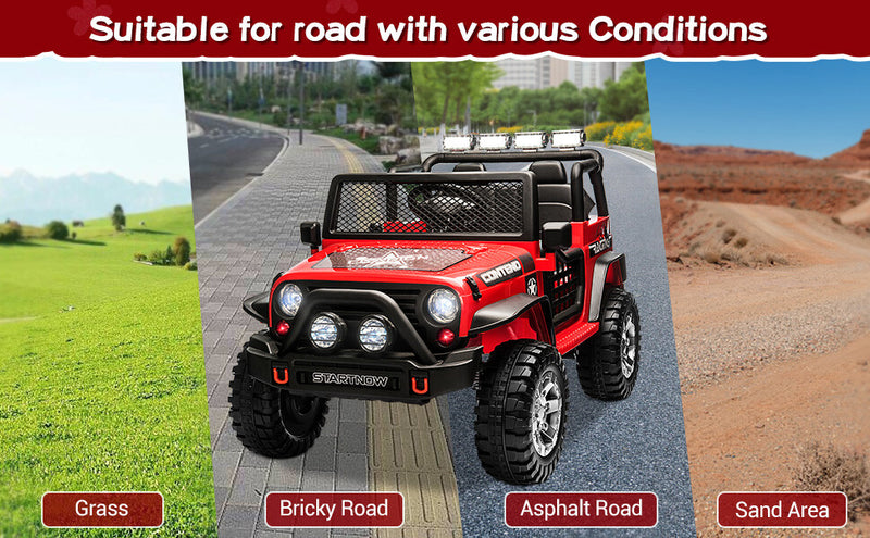 12V Electric Kids Ride-On Jeep Truck Car with LED Lights, MP3, Remote Control, 2-Seater Magic Cars 21