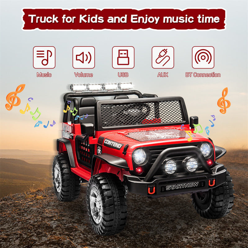 12V Electric Kids Ride-On Jeep Truck Car with LED Lights, MP3, Remote Control, 2-Seater Magic Cars 8