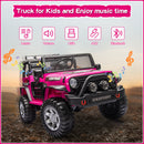 12V Electric Kids Ride-On Jeep Truck Car with LED Lights, MP3, Remote Control, 2-Seater Magic Cars Variant 0