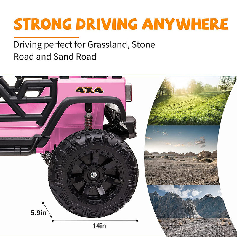 12V Electric Kids Ride-On Jeep Truck Car Toy with MP3, LED Lights, Remote Control, 2 Seats Magic Cars 2