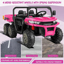 24V Electric Battery-Powered Kids Ride-On 2-Seat Pink Dump Truck with 6 Wheels Magic Cars 6