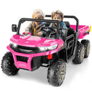 24V Electric 4WD Kids Ride-On Dump Truck Toy with 2 Seats and 6 Wheels Magic Cars 0