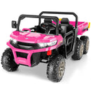 24V Electric 4WD Kids Ride-On Dump Truck Toy with 2 Seats and 6 Wheels Battery Powered Magic Cars 3