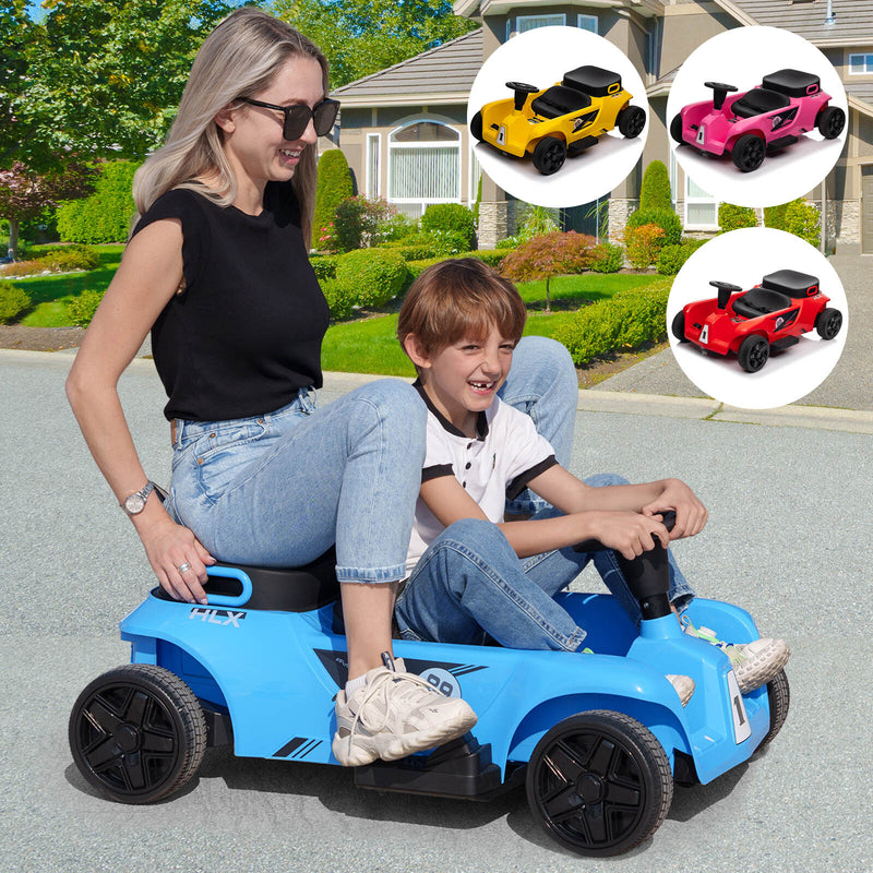 24V Electric 2-Seater Ride-On Go Kart for Kids with Remote Control in Red, Pink, Blue, and Yellow Magic Cars 12